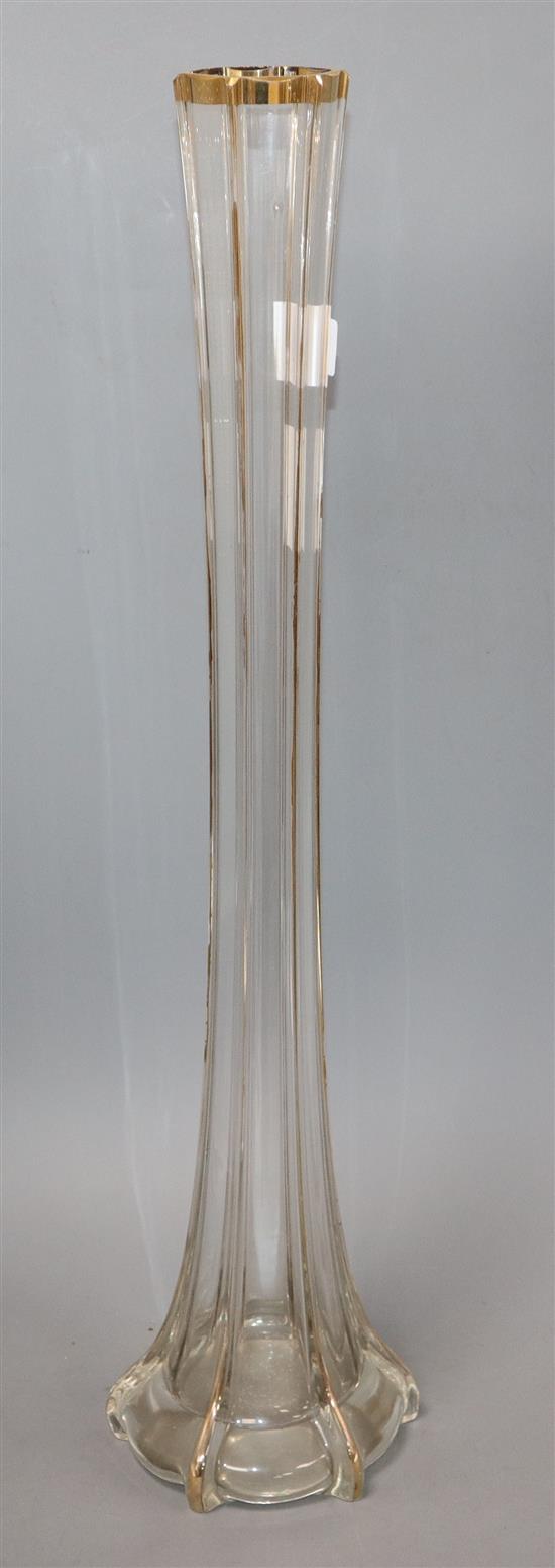 A tall parcel gilt glass vase height 60cm